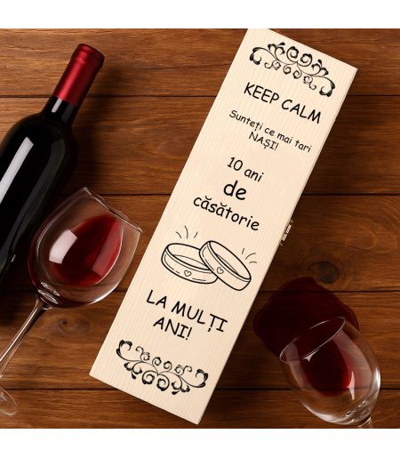 Cutie de vin personalizată cu drag nașii