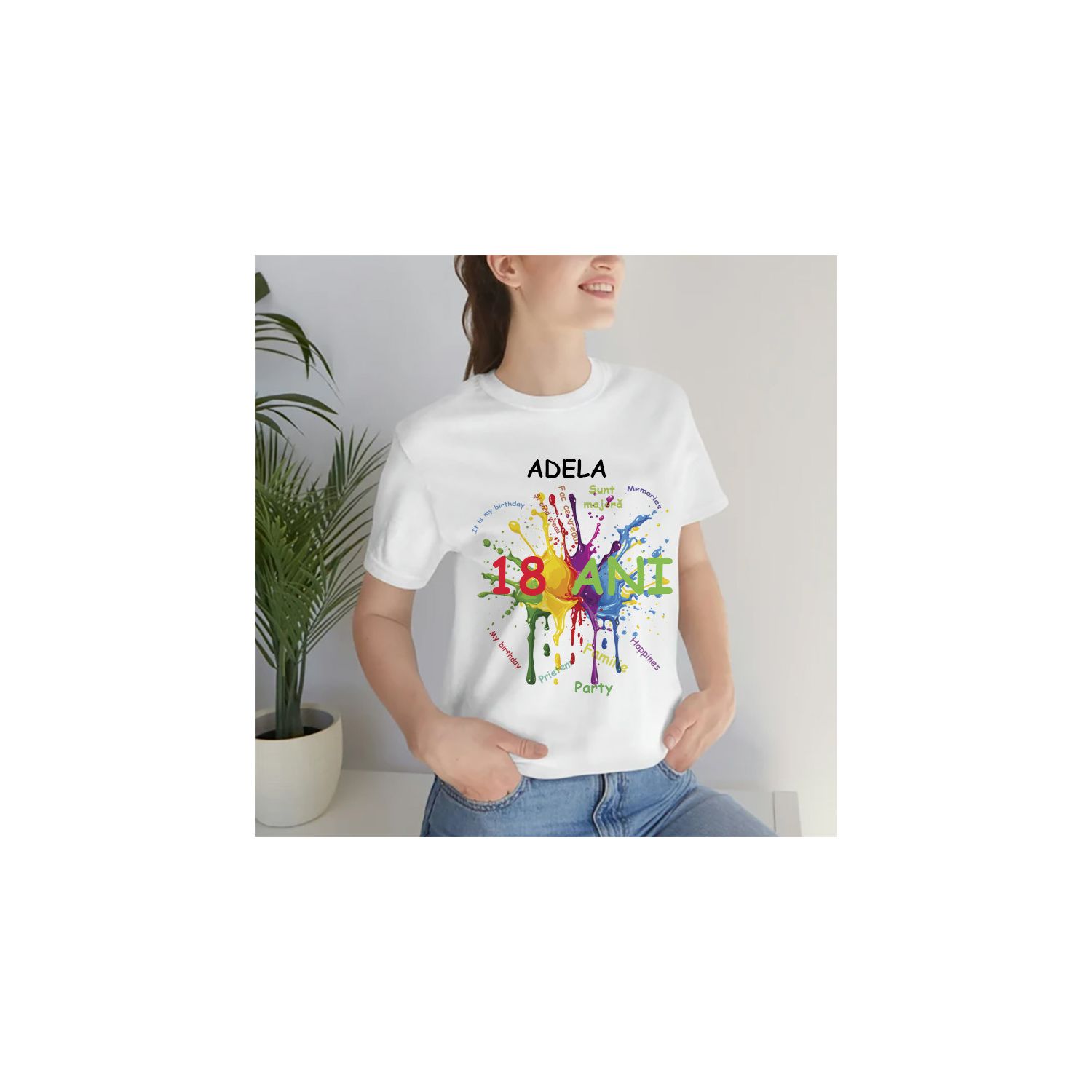 TRICOU DAMĂ PERSONALIZAT 18 ANI ȘI CULORI