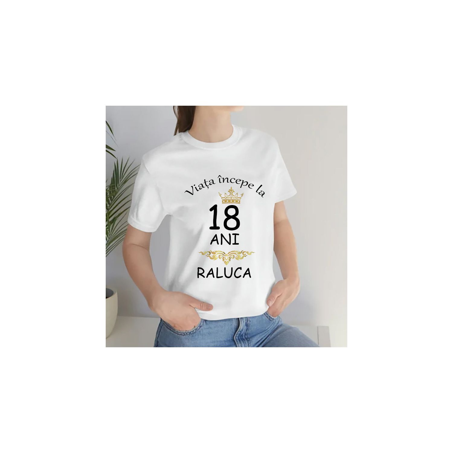 TRICOU DAMĂ PERSONALIZAT CU MSAJ ȘI NUME