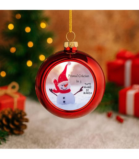 GLOB ROȘU ROTUND PERSONALIZAT CU NUME