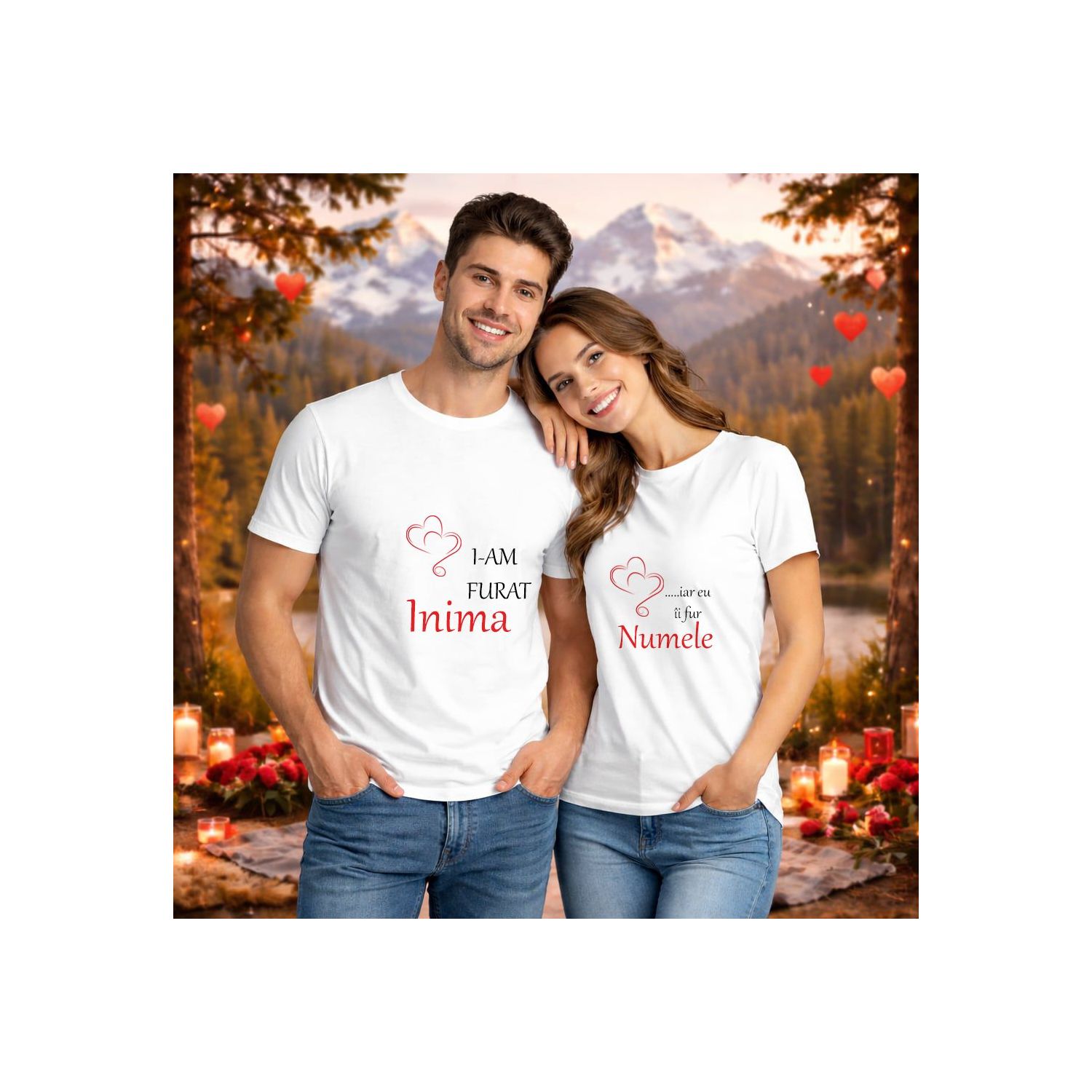 Set tricouri cuplu heart