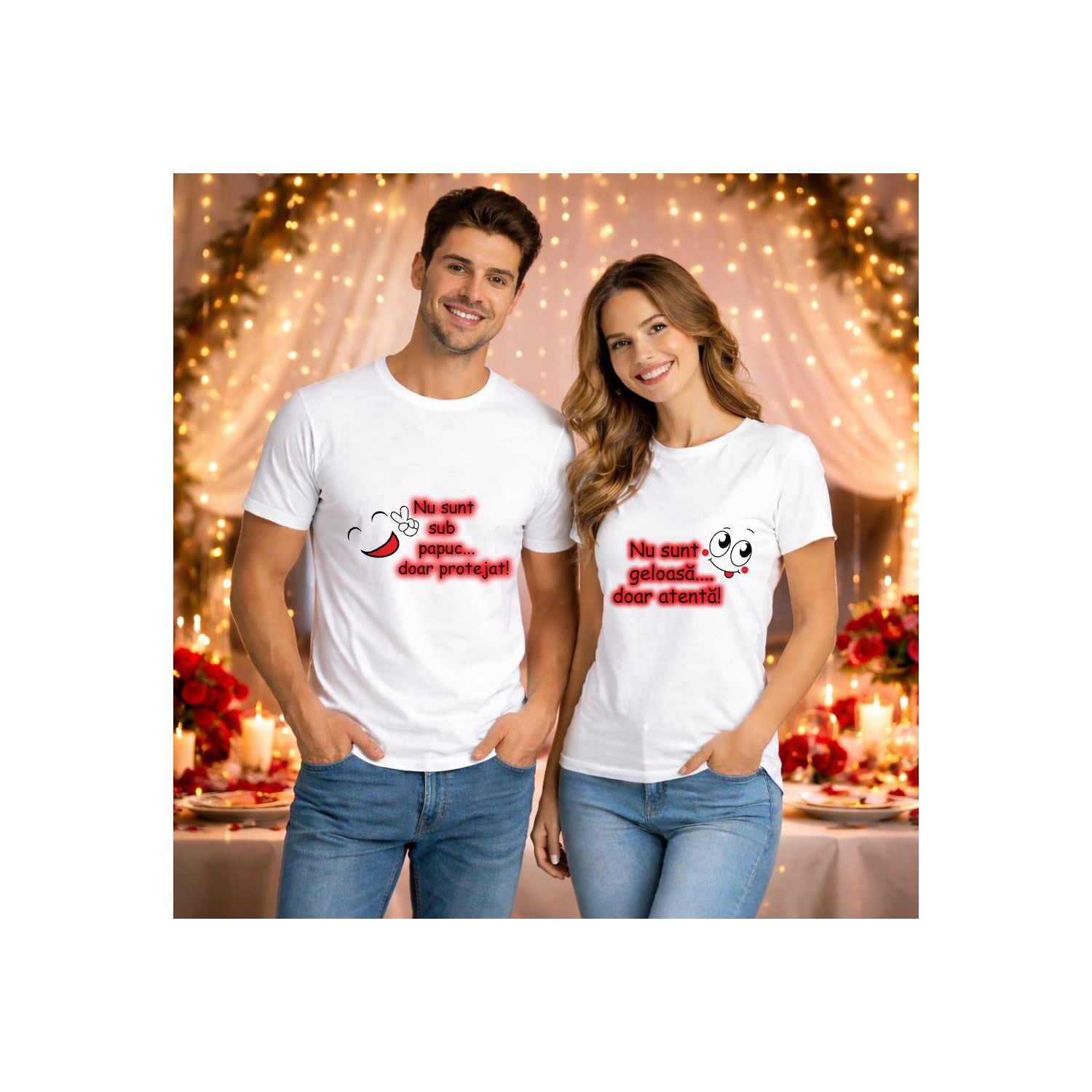 SET TRICOURI CUPLU CU MESAJ HAIOS