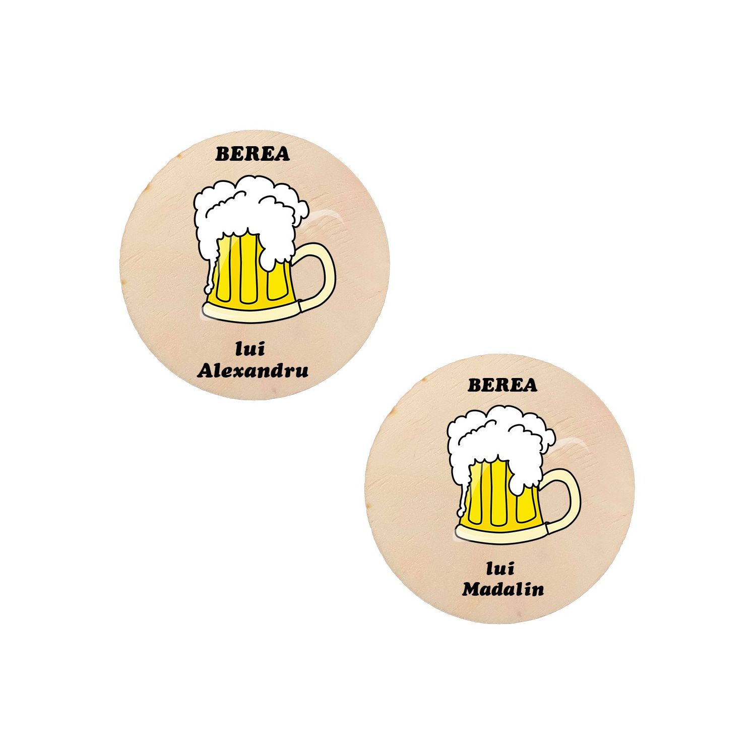 Suporturi personalizate pentru pahare cu nume