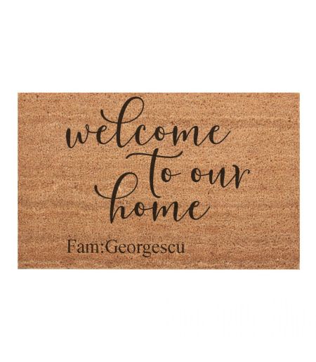 Covoras intrare exterior welcome home si nume