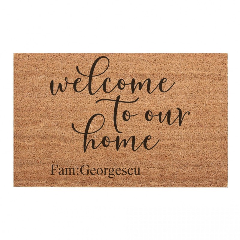 Covoras intrare exterior welcome home si nume