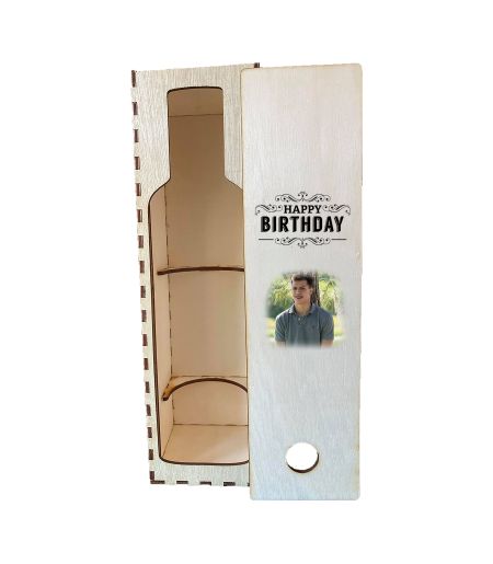 Cutie vin personalizata Happy birthday si poza