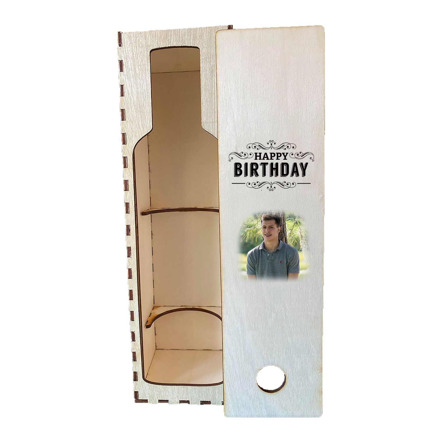 Cutie vin personalizata Happy birthday si poza