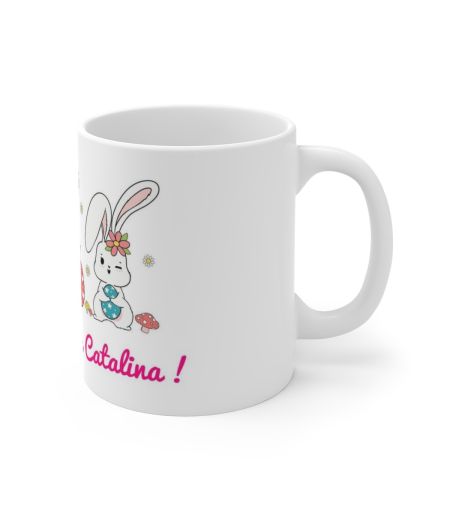 Cana personalizata iepurasi si mesaj de Paste