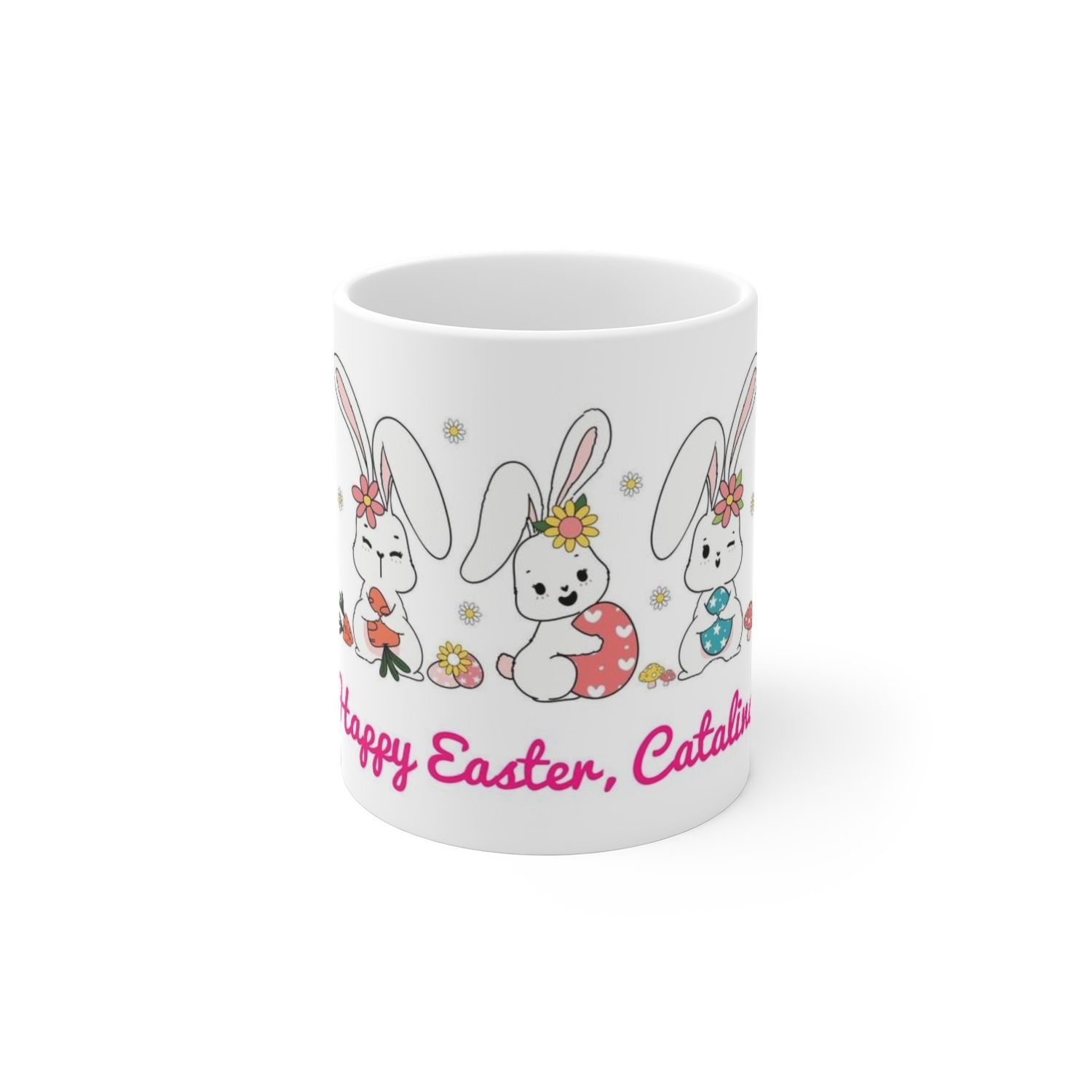 Cana personalizata iepurasi si mesaj de Paste