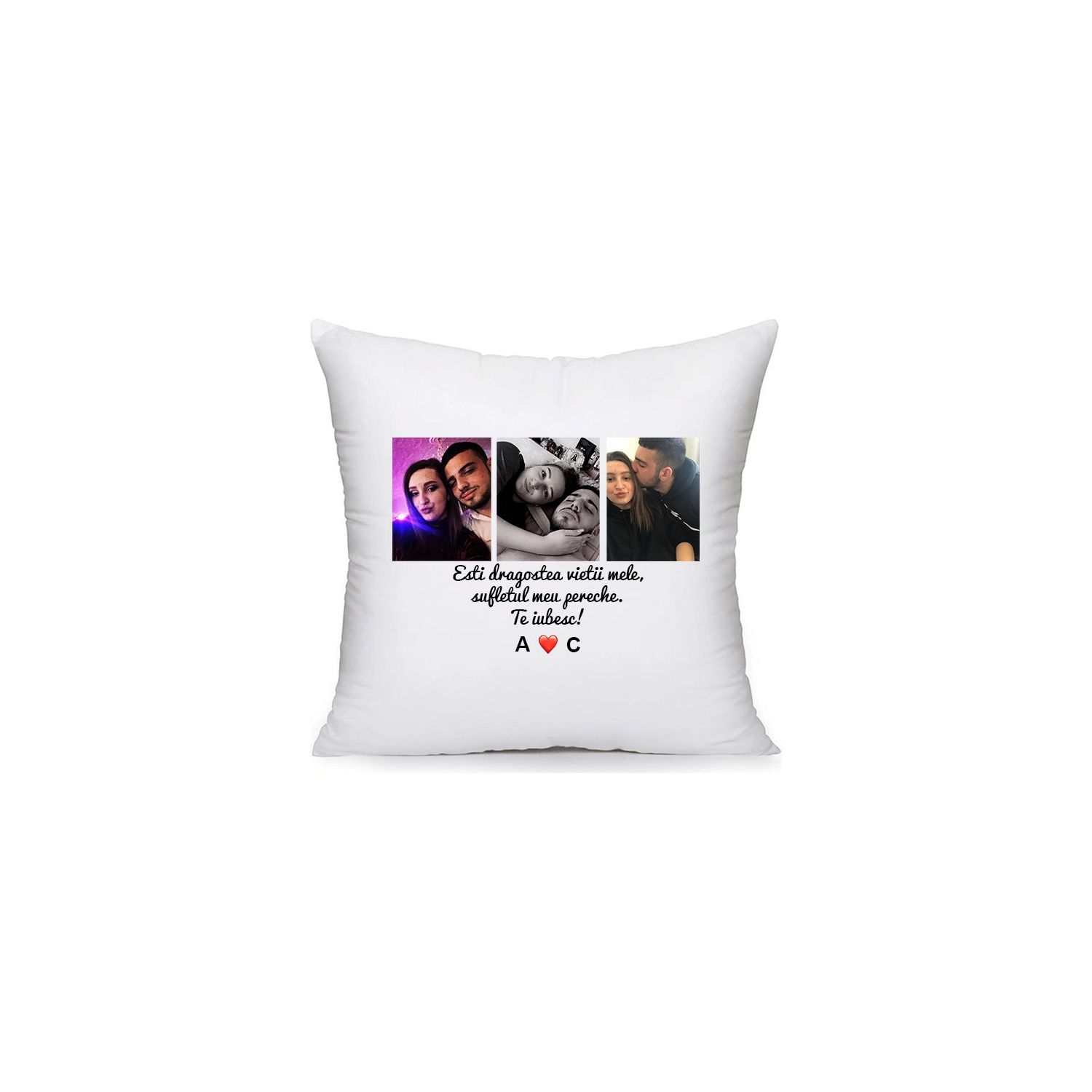 Perna personalizata cu 3 poze si mesaj