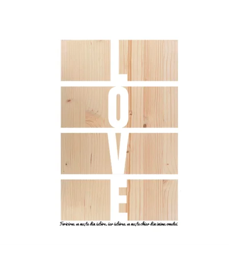 Fotografie pe lemn cu 8 poze in LOVE si mesaj