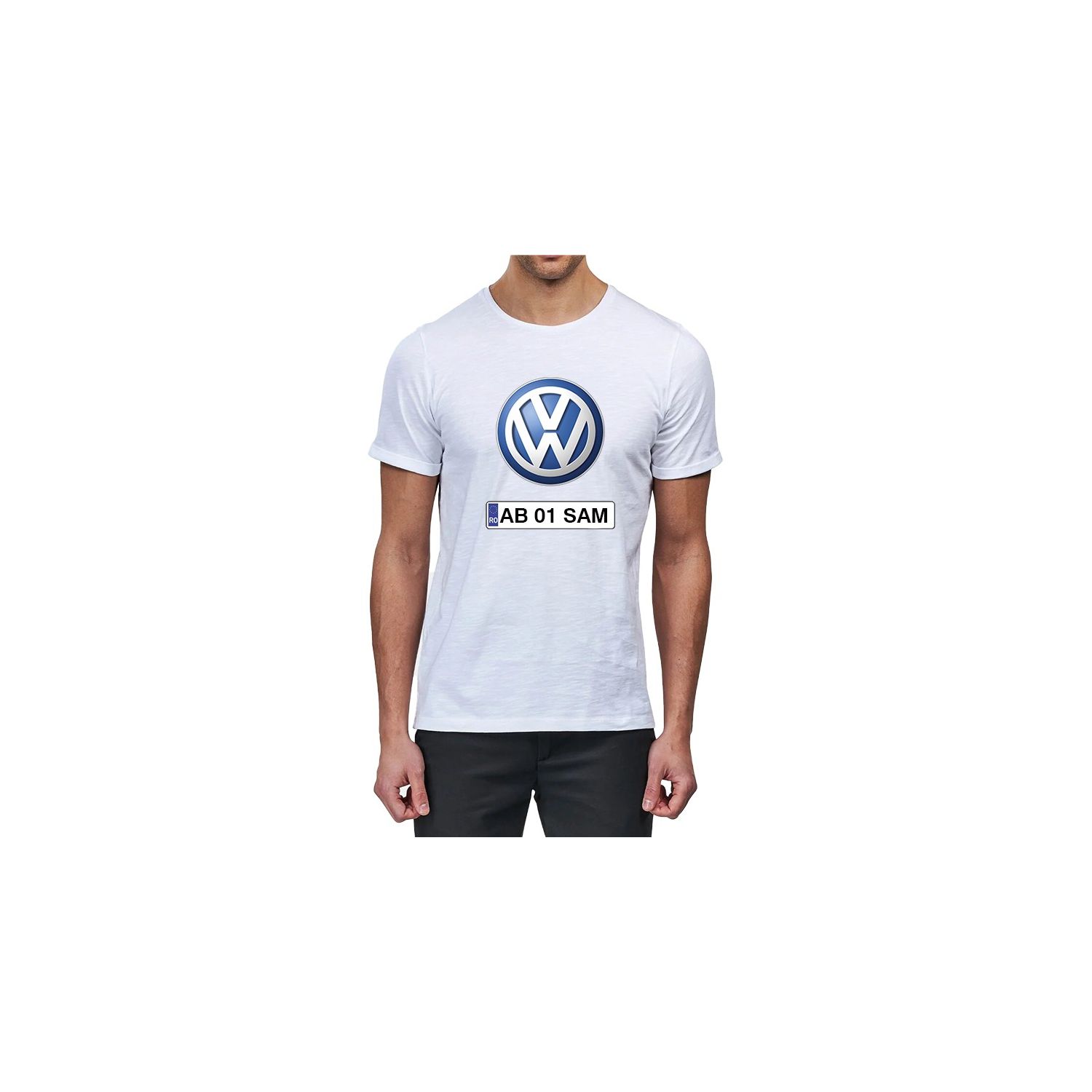 Tricou personalizat vw si numar de inmatriculare