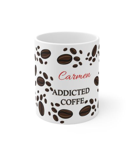 Cana personalizata addicted coffe si nume