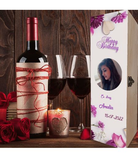 Cutie vin personalizata happy-birthday data si poza