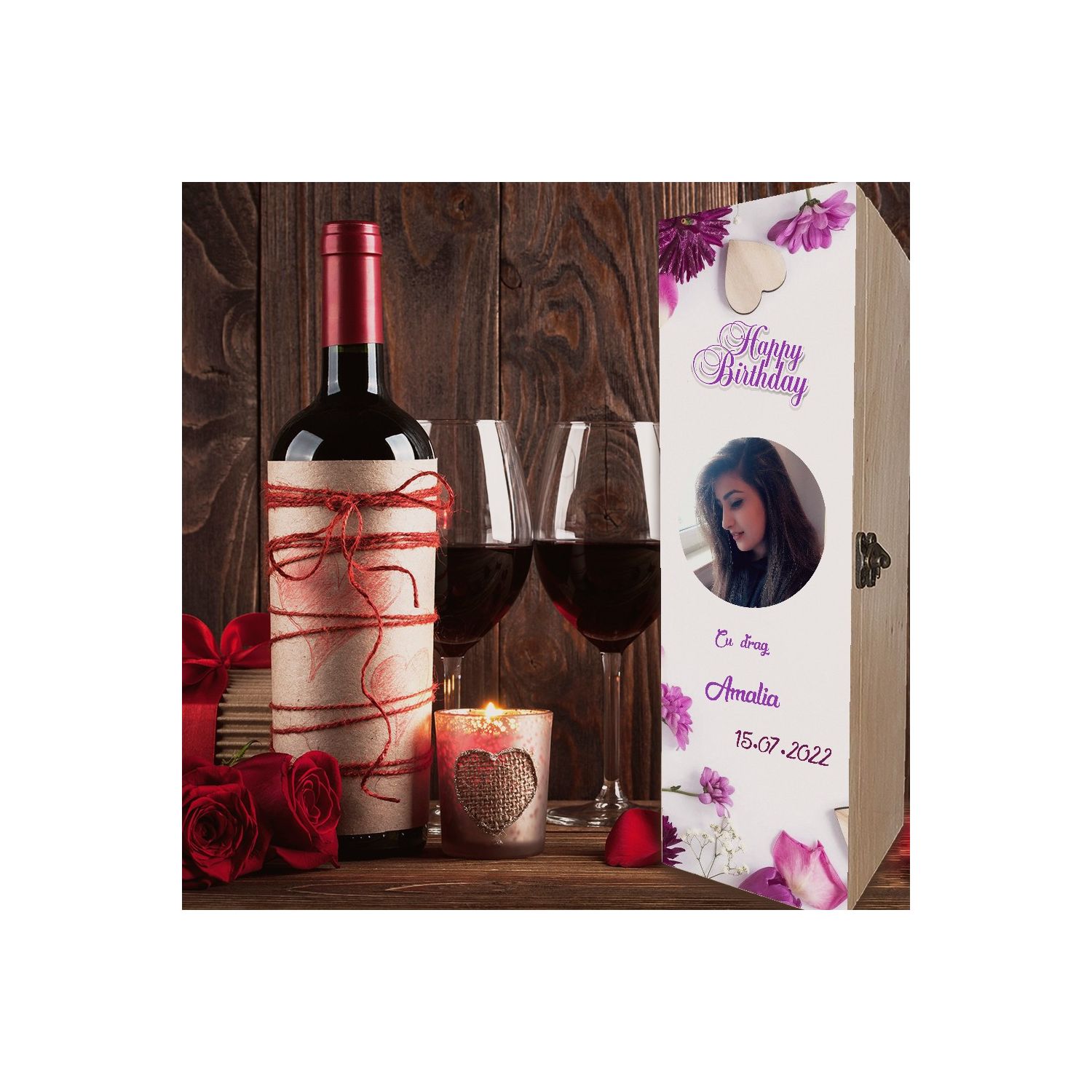 Cutie vin personalizata happy-birthday data si poza