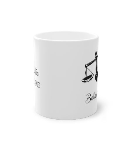 Cana personalizata cu data nastere si zodia balanta
