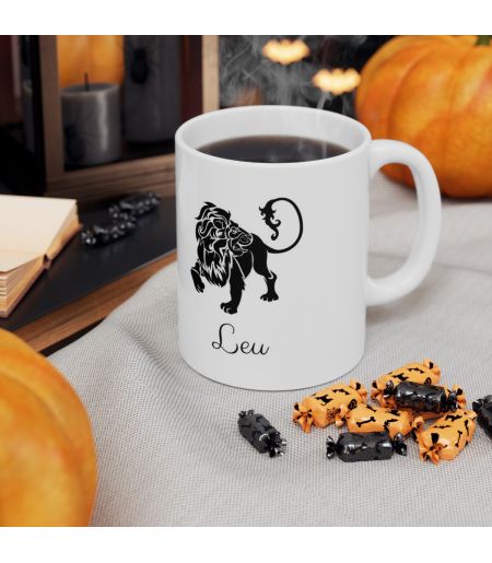 Cana personalizata cu data nastere si zodia leu