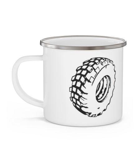 Cana metalica emailata personalizata offroad si nume