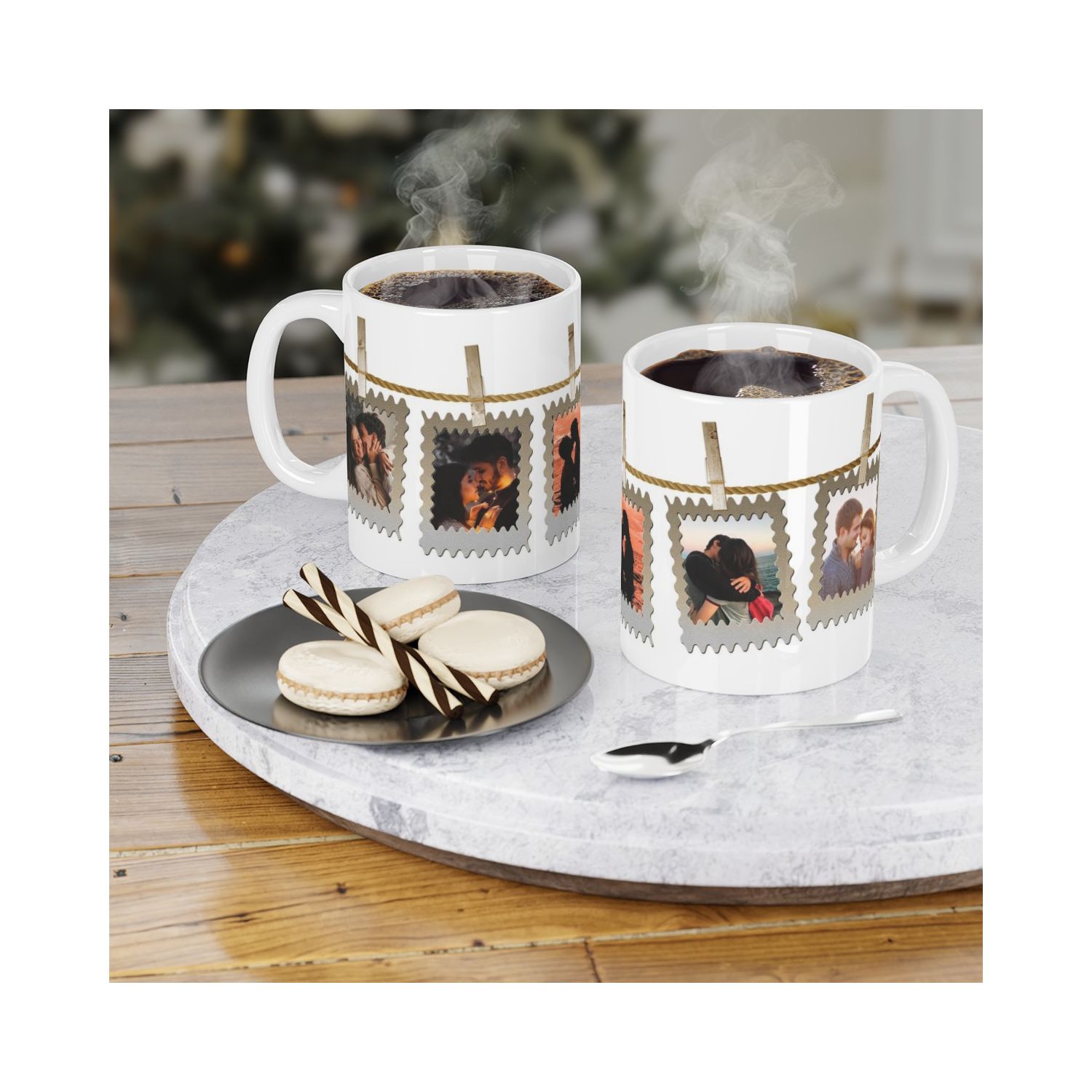 Cana personalizata cu 5 poze pe sfoara