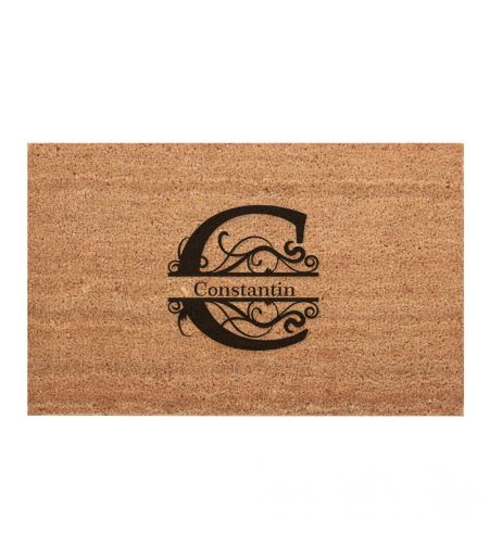 Covor intrare personalizat cu initiala C si nume