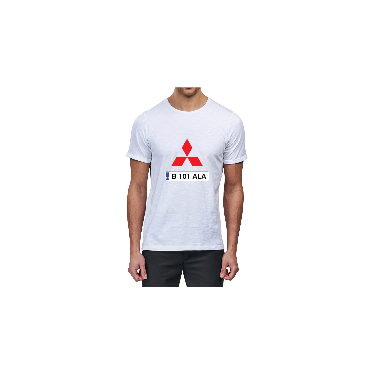 Tricou personalizat mitsubishi si numar auto