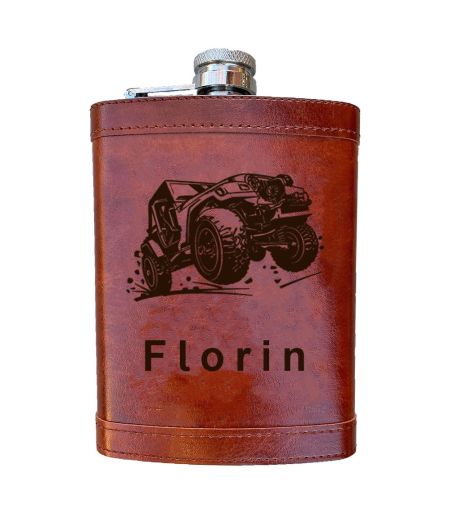 Sticla de buzunar personalizata offroad si nume