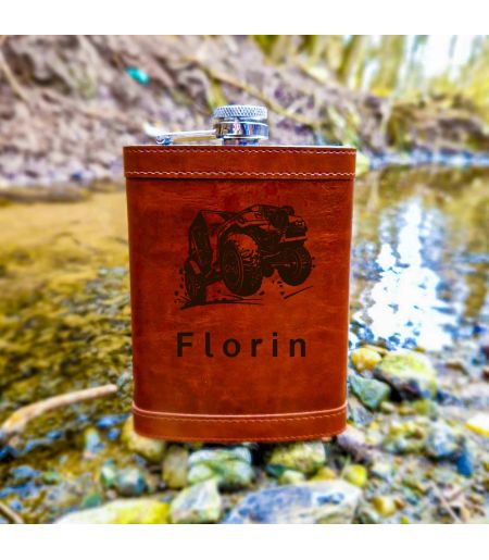 Sticla de buzunar personalizata offroad si nume