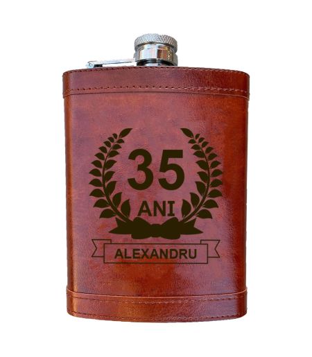 Sticla de buzunar personalizata ANIVERSARE