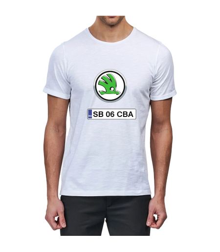 Tricou personalizat skoda si numar auto