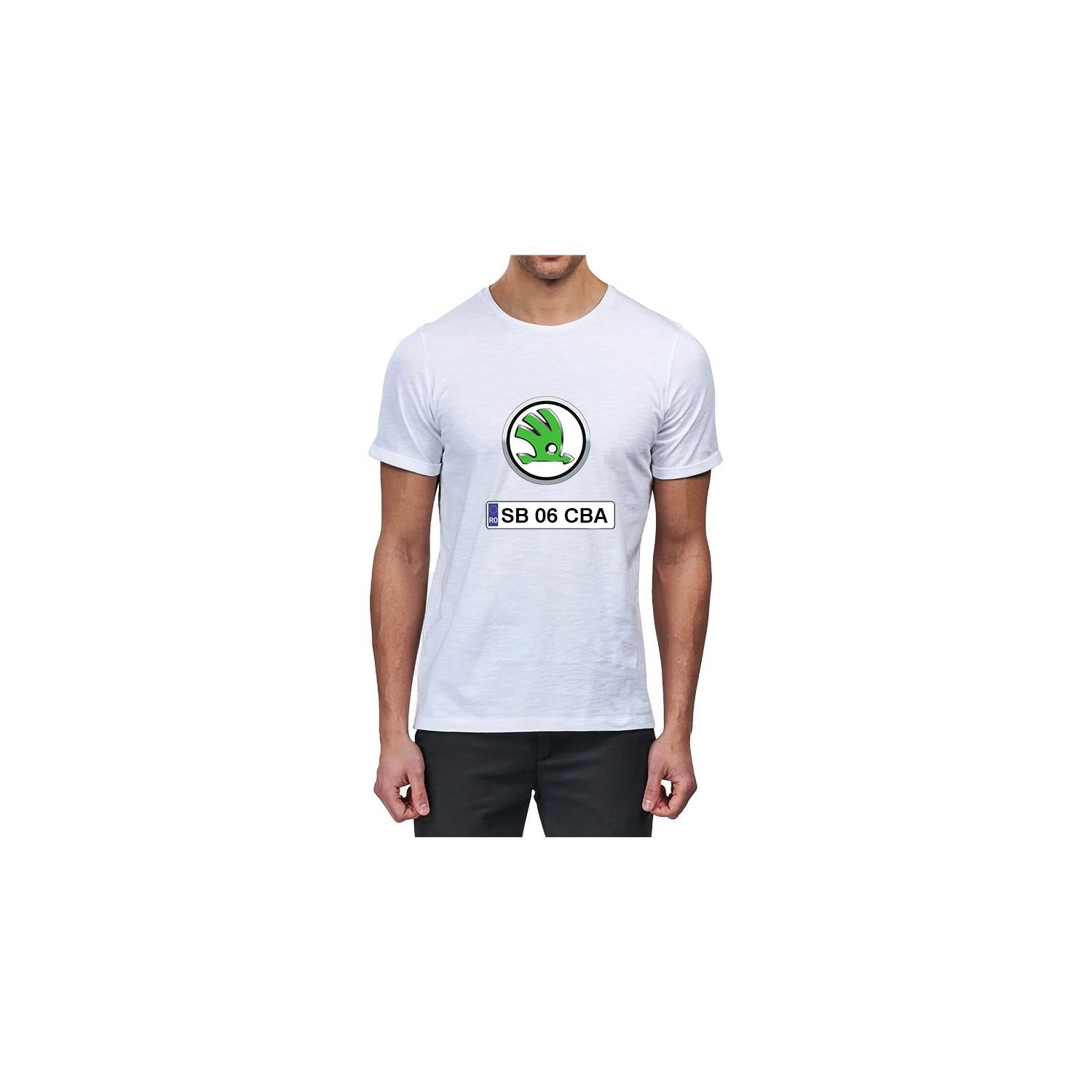 Tricou personalizat skoda si numar auto