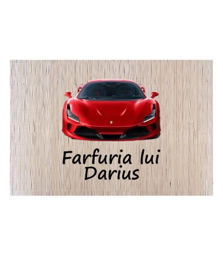 Suport personalizat pentru farfurie model masina si nume